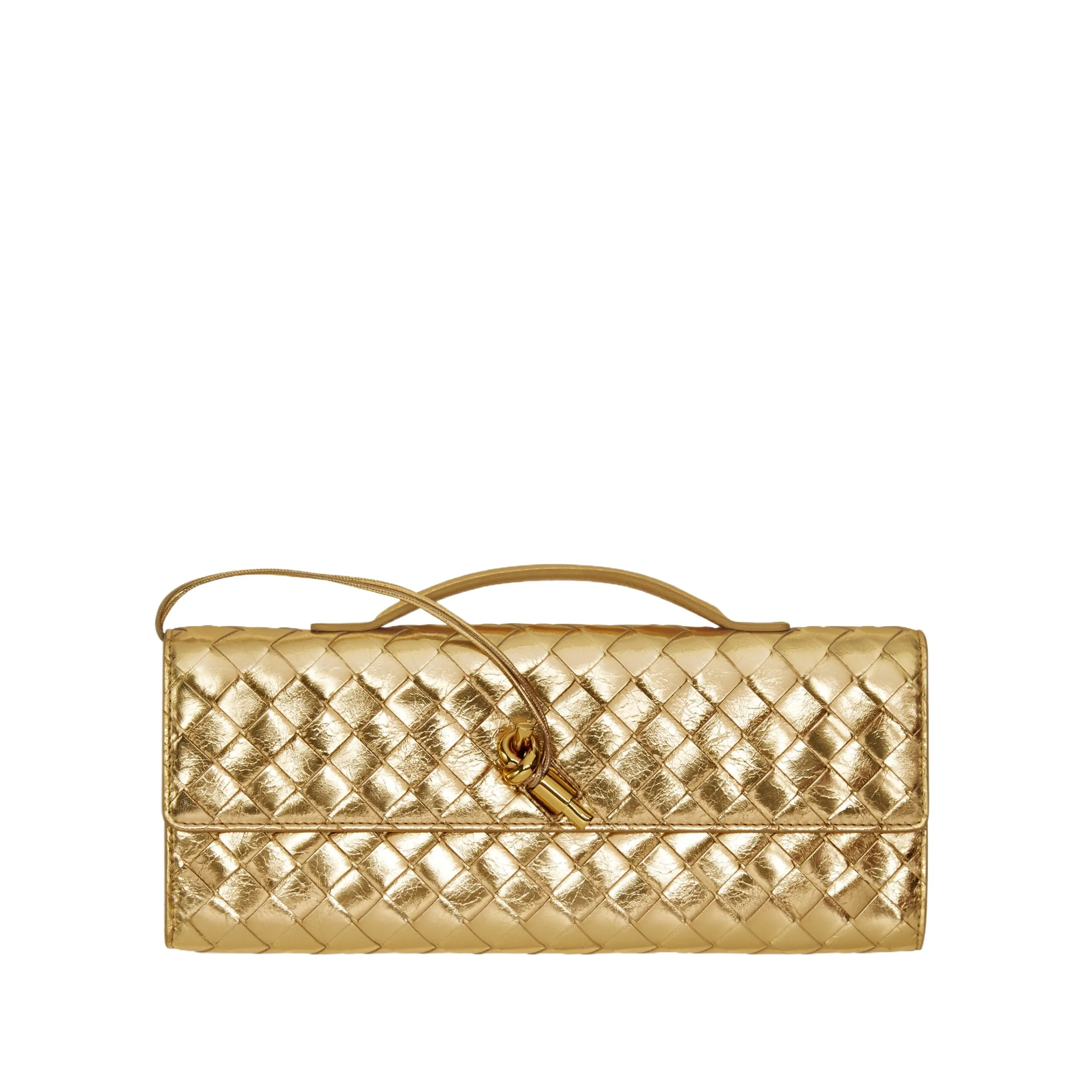 Bottega Veneta Andiamo Clutch Gold 741511