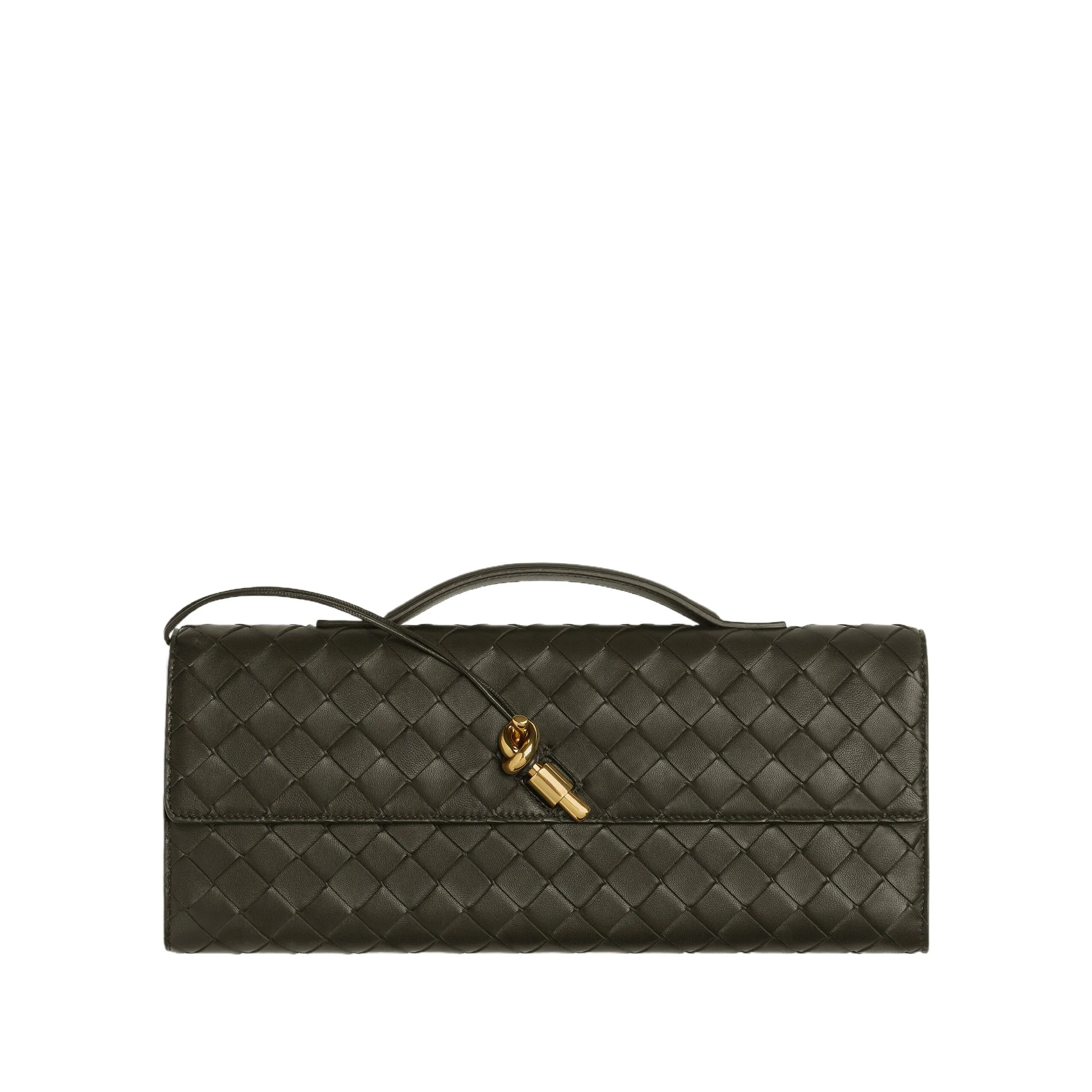 Bottega Veneta Andiamo Clutch Kaki 741511