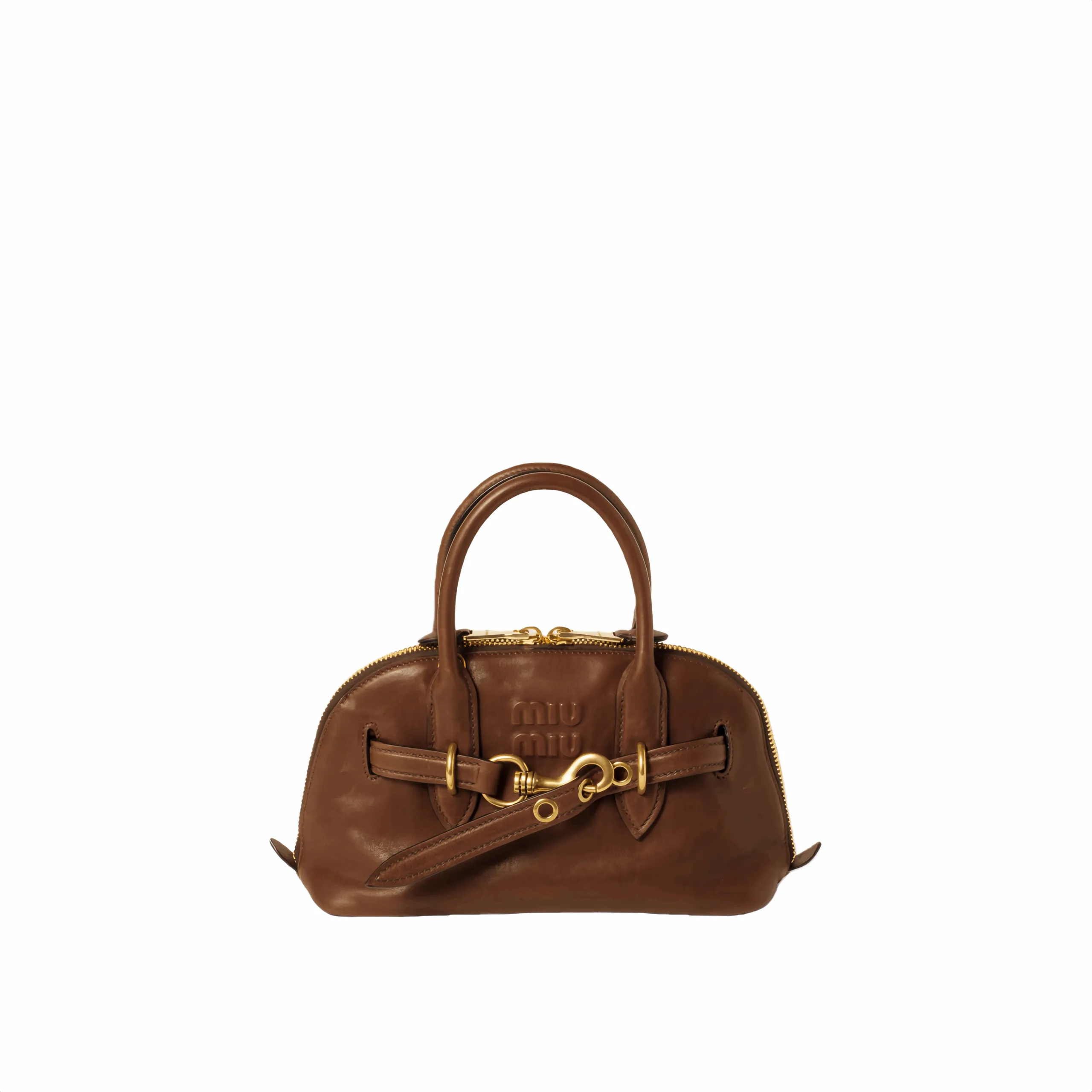 MiuMiu Aventure nappa leather top-handle bag 5BB169