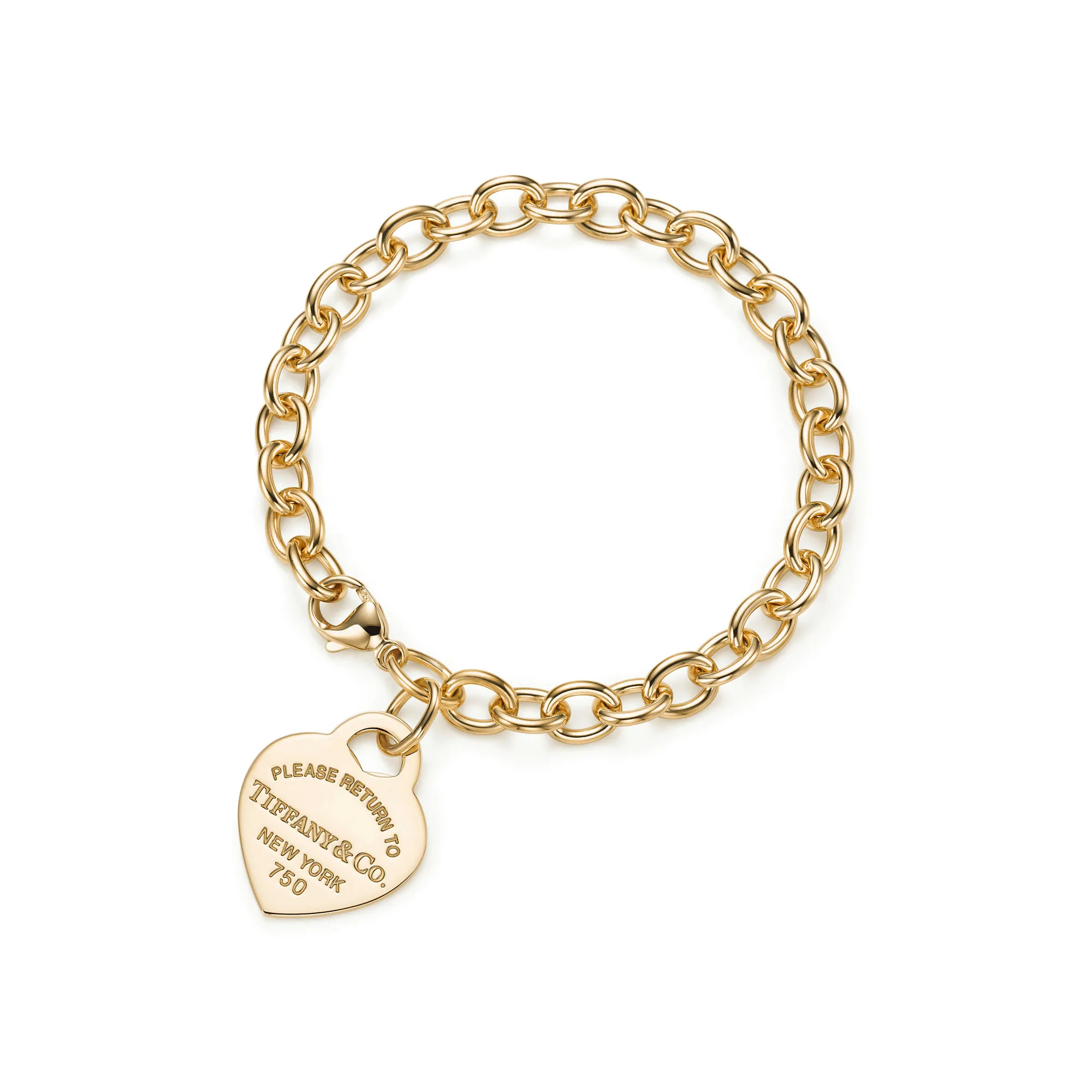 Tiffany Heart Tag Bracelet in Yellow Gold Medium 27567576