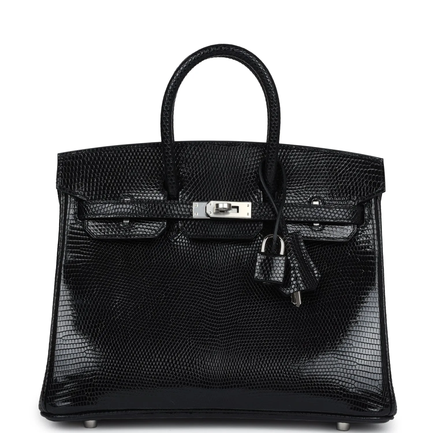 Hermès Birkin 25 Black Shiny Varanus Niloticus Lizard Palladium Hardware