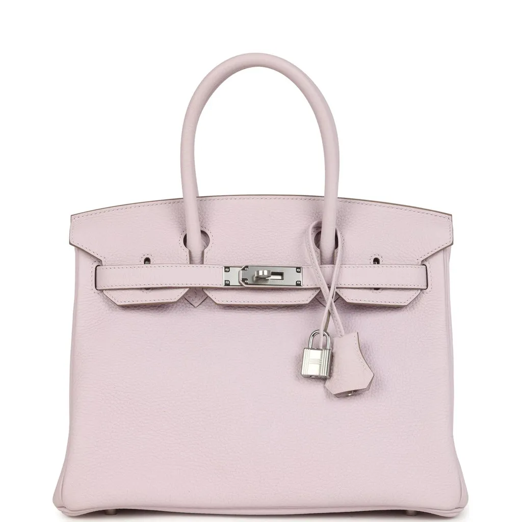 Hermès Birkin 30 Mauve Pale Clemence Palladium Hardware
