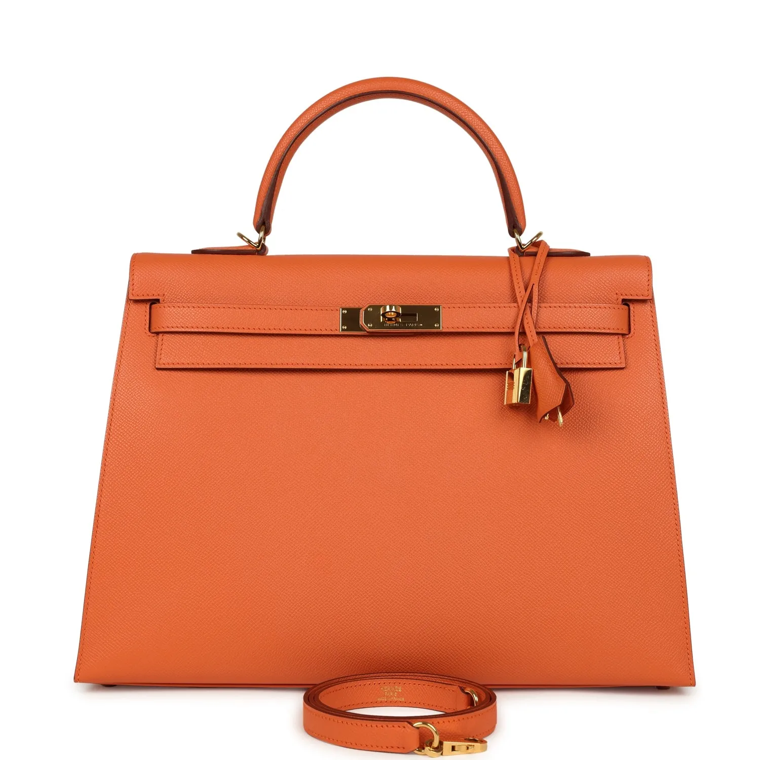 Hermès Kelly Sellier 35 Mango Epsom Gold Hardware