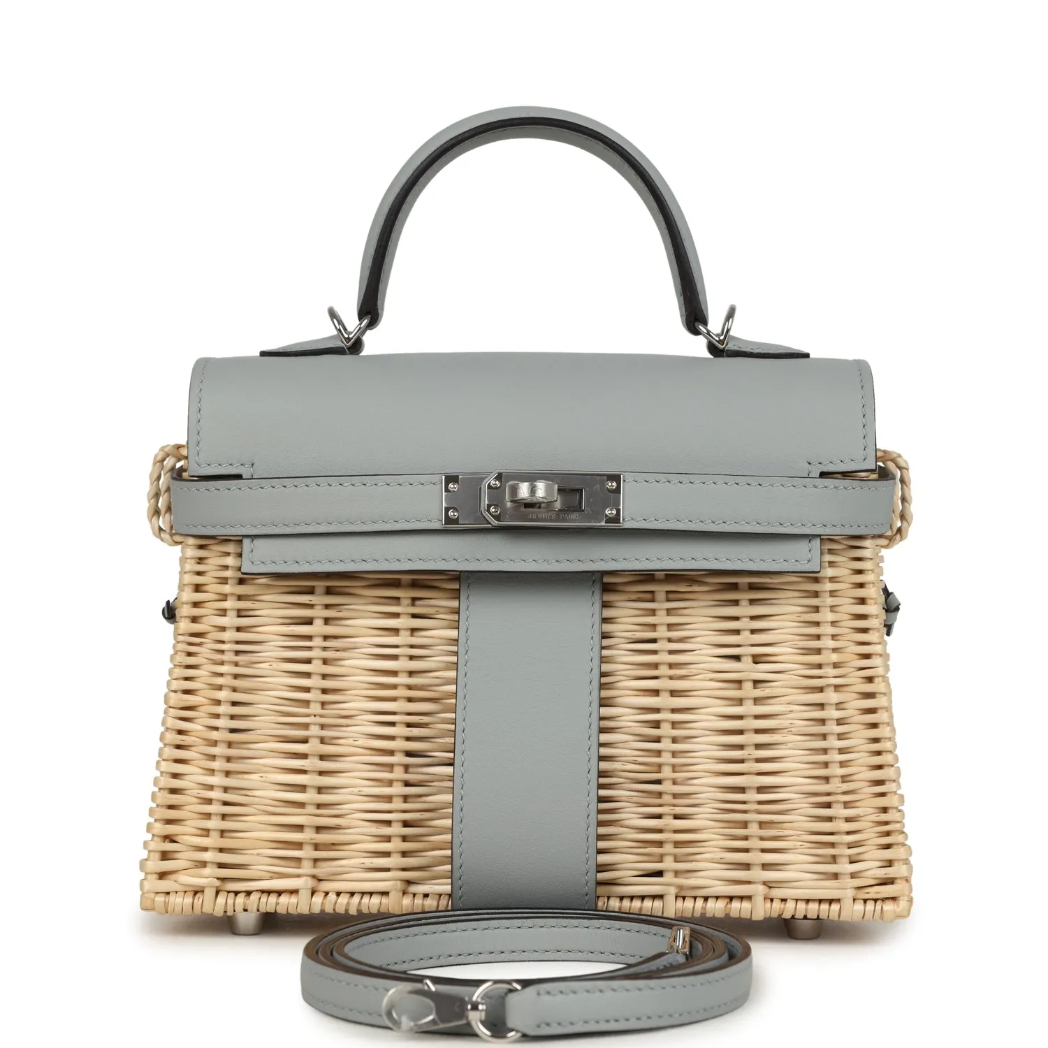 Hermès Mini Picnic Kelly 20 Bleu Glacier Swift Palladium Hardware