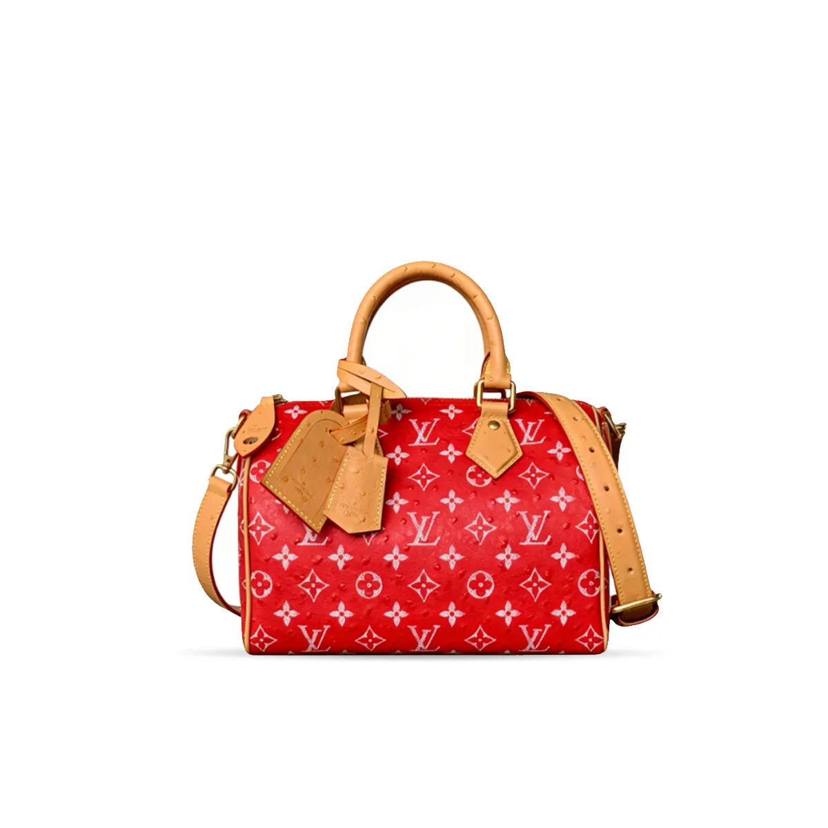 Louis Vuitton Speedy P9 Bandoulière 25 Monogram Ostrich-Embossed Cowhide M24437