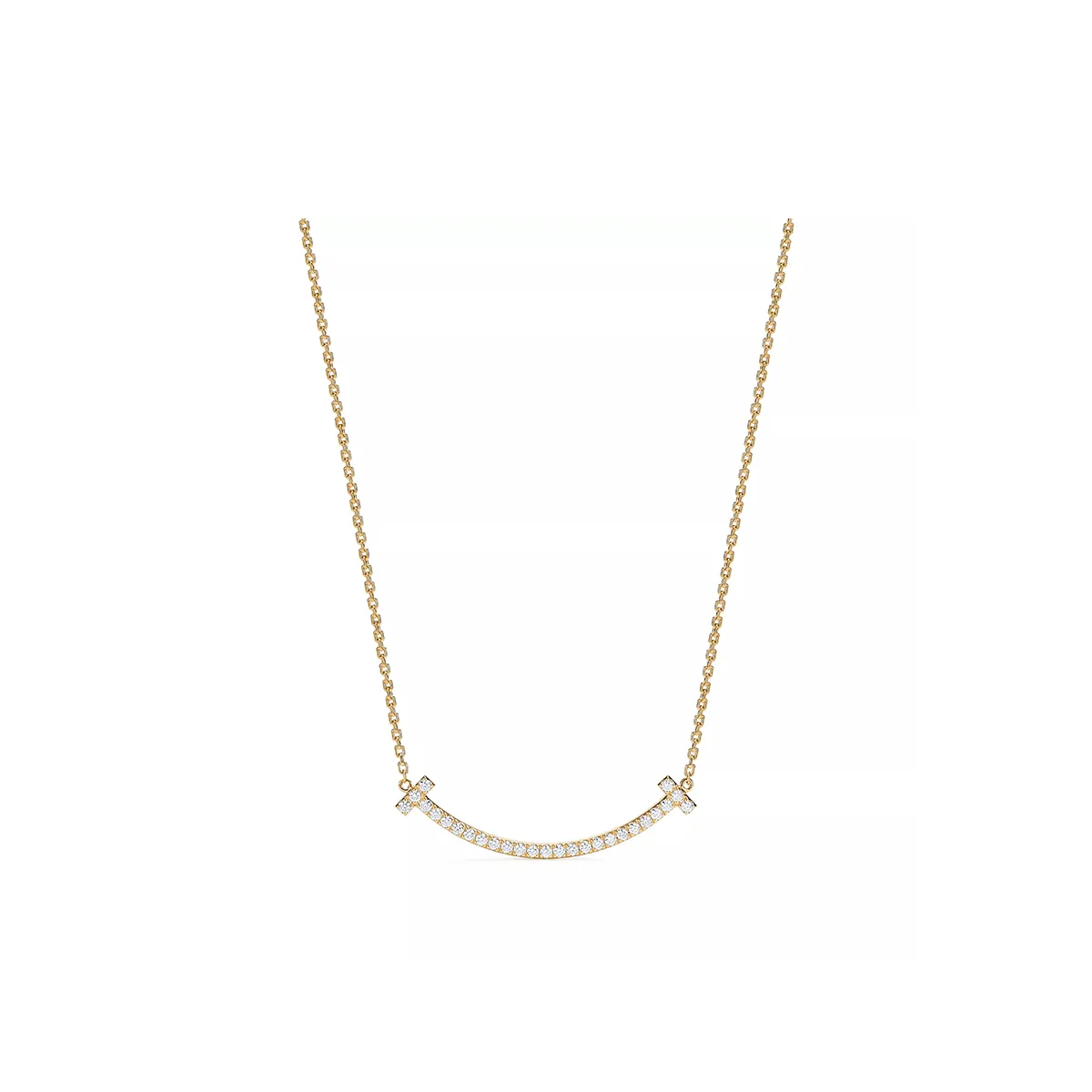 Tiffany T Medium Smile Pendant In Gold With Diamonds 67513223