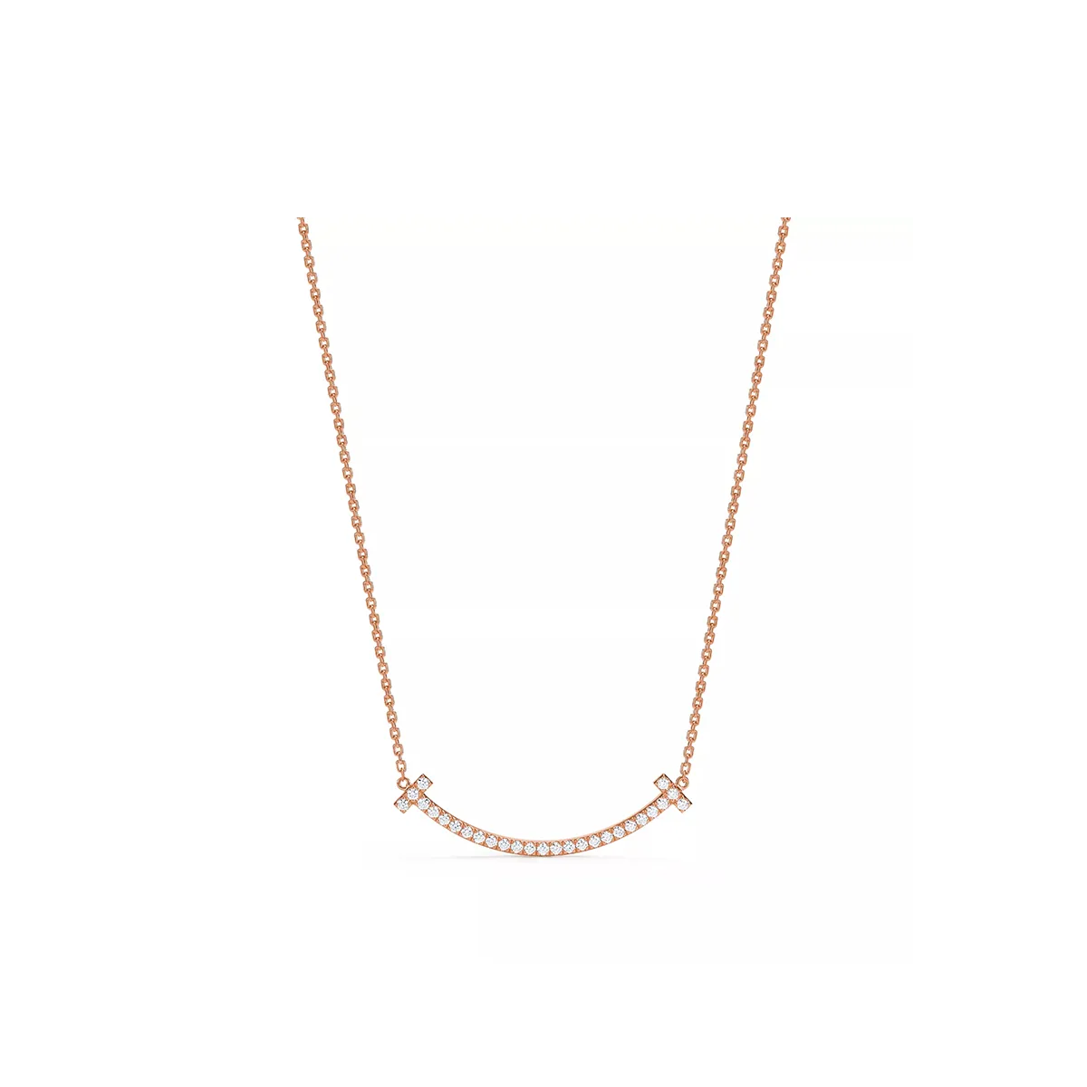 Tiffany T Medium Smile Pendant In Rose Gold With Diamonds 67513290