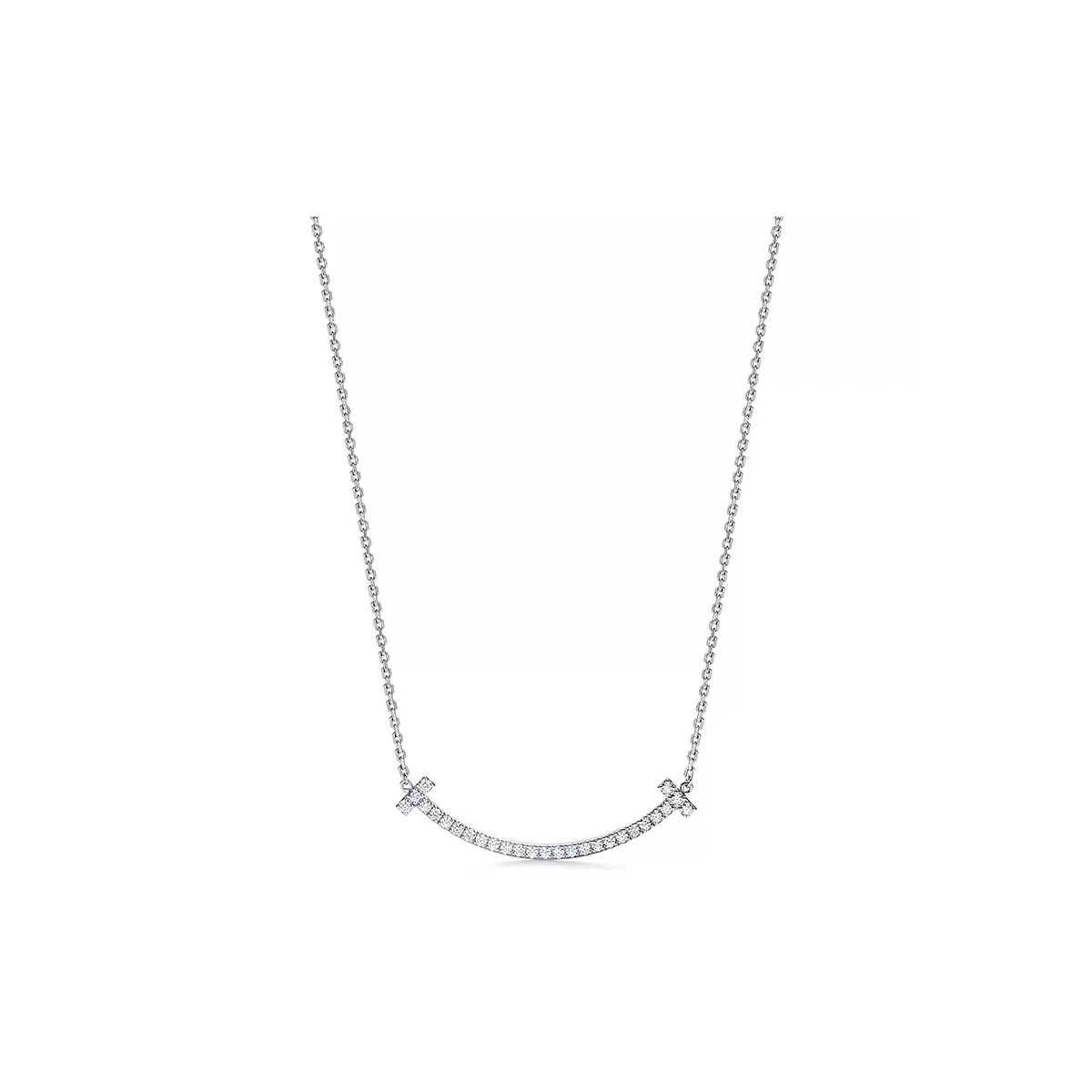 Tiffany T Medium Smile Pendant In White Gold With Diamonds 67513312