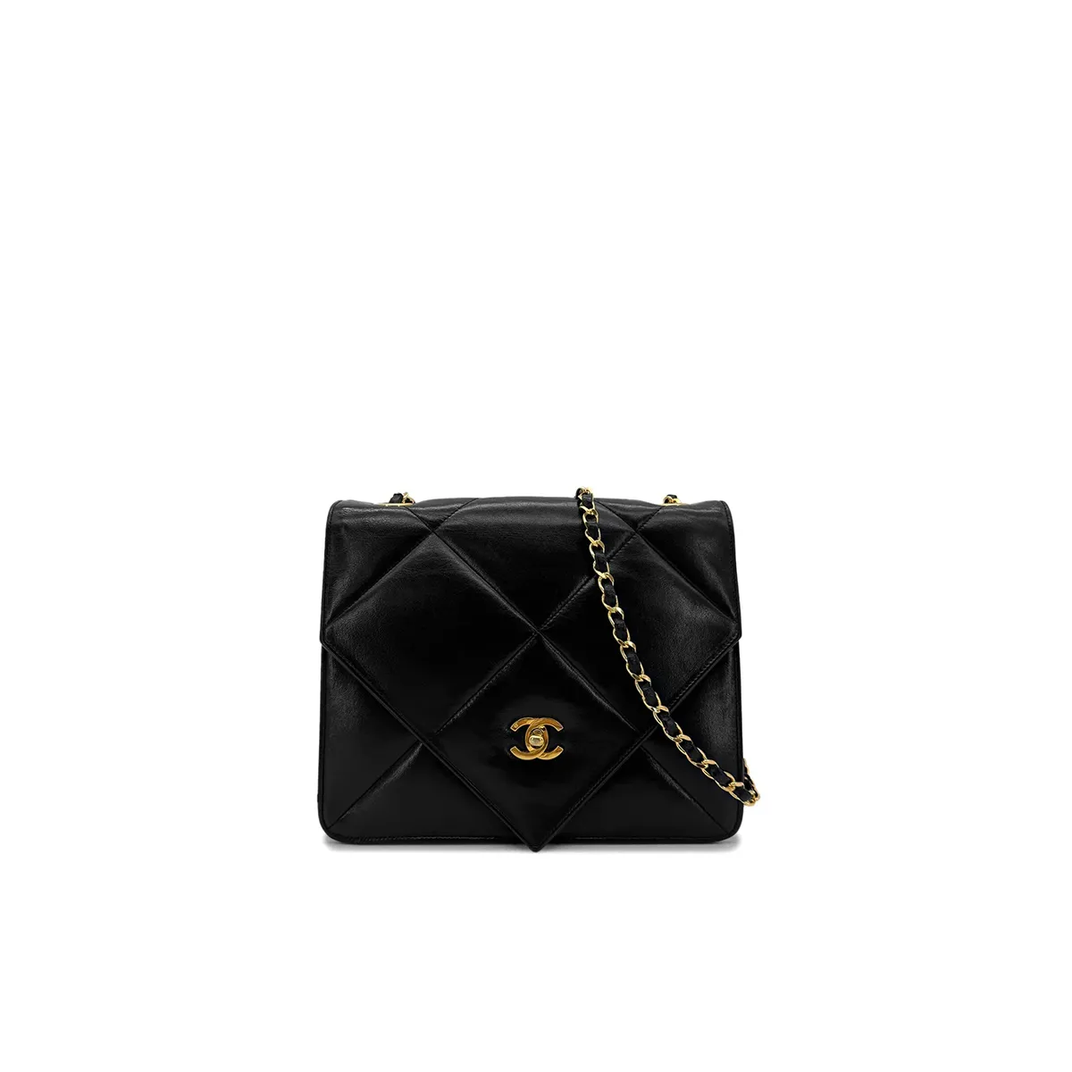 Chanel Vintage Black Lambskin Envelope Flap Bag